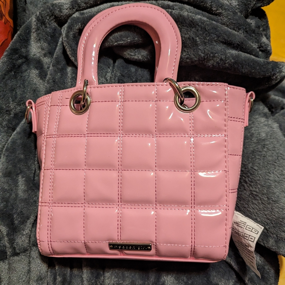 Madden Girl Bubblegum pink soft quilted hang bag with removable straps